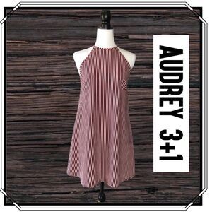 Audrey 3+1 Striped Halter Mini Dress sz S